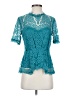 Adelyn Rae 100% Polyester Teal Short Sleeve Blouse Size S - photo 1