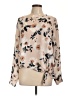 Socialite 100% Polyester Floral Ivory Long Sleeve Blouse Size L - photo 1