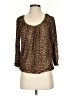 MICHAEL Michael Kors Animal Print Brown 3/4 Sleeve Blouse Size S - photo 1