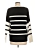 Aaeda Stripes Black Pullover Sweater Size L - photo 2