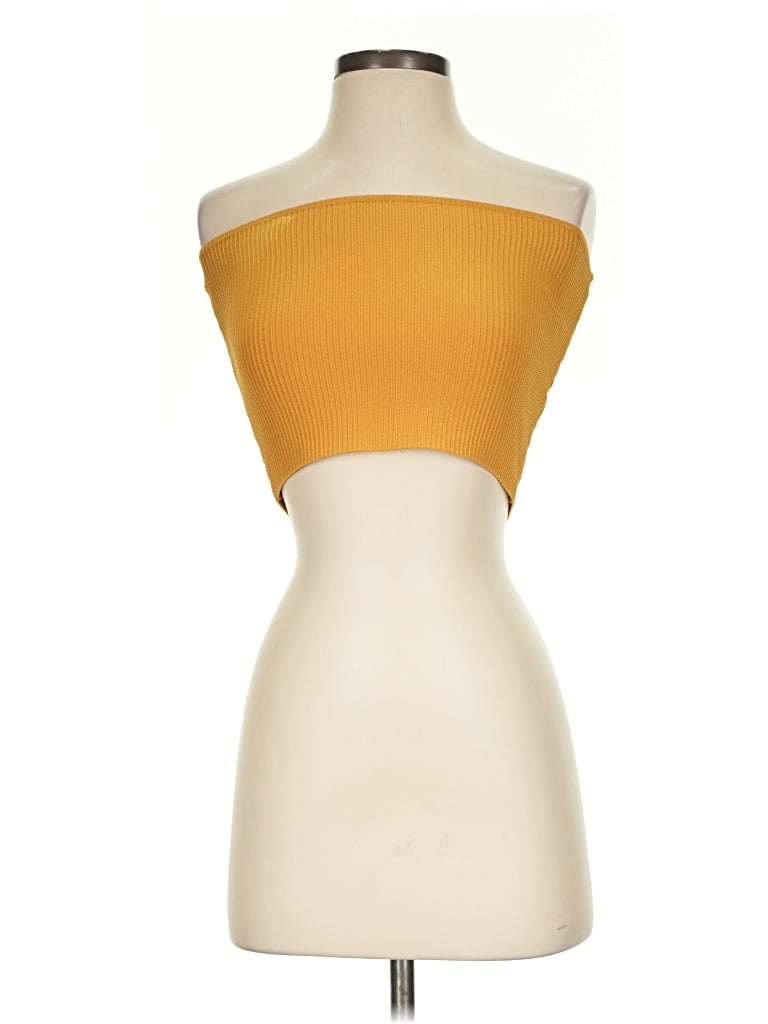 Pre-owned La Hearts Tube Top Gold Strapless Neckline Tops