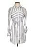Love Notes 100% Rayon Stripes Gray Casual Dress Size S - photo 1