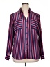 Express 100% Polyester Stripes Blue Long Sleeve Blouse Size XL - photo 1