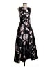 Theia 100% Polyester Floral Black Purple Cocktail Dress Size 4 - photo 1
