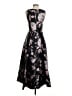 Theia 100% Polyester Floral Black Purple Cocktail Dress Size 4 - photo 2