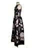 Theia 100% Polyester Floral Black Purple Cocktail Dress Size 4 - photo 5