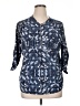 Notations Paisley Blue 3/4 Sleeve Blouse Size 1X - photo 1