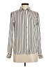 H&M 100% Polyester Stripes Ivory Long Sleeve Blouse Size 6 - photo 1