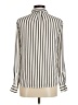 H&M 100% Polyester Stripes Ivory Long Sleeve Blouse Size 6 - photo 2