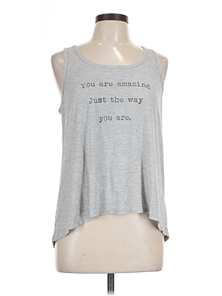 Pre-owned One Clothing Tank Top Gray Halter Neckline Tops