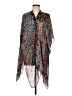 Chico's 100% Rayon Print Gray Poncho One size - photo 1