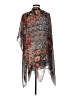 Chico's 100% Rayon Print Gray Poncho One size - photo 2