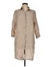 Milio Milano Tan 3/4 Sleeve Button-Down Shirt Size M - photo 1