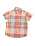 Tea 100% Cotton Plaid Orange Short Sleeve Button-Down Shirt Size 4 - photo 1