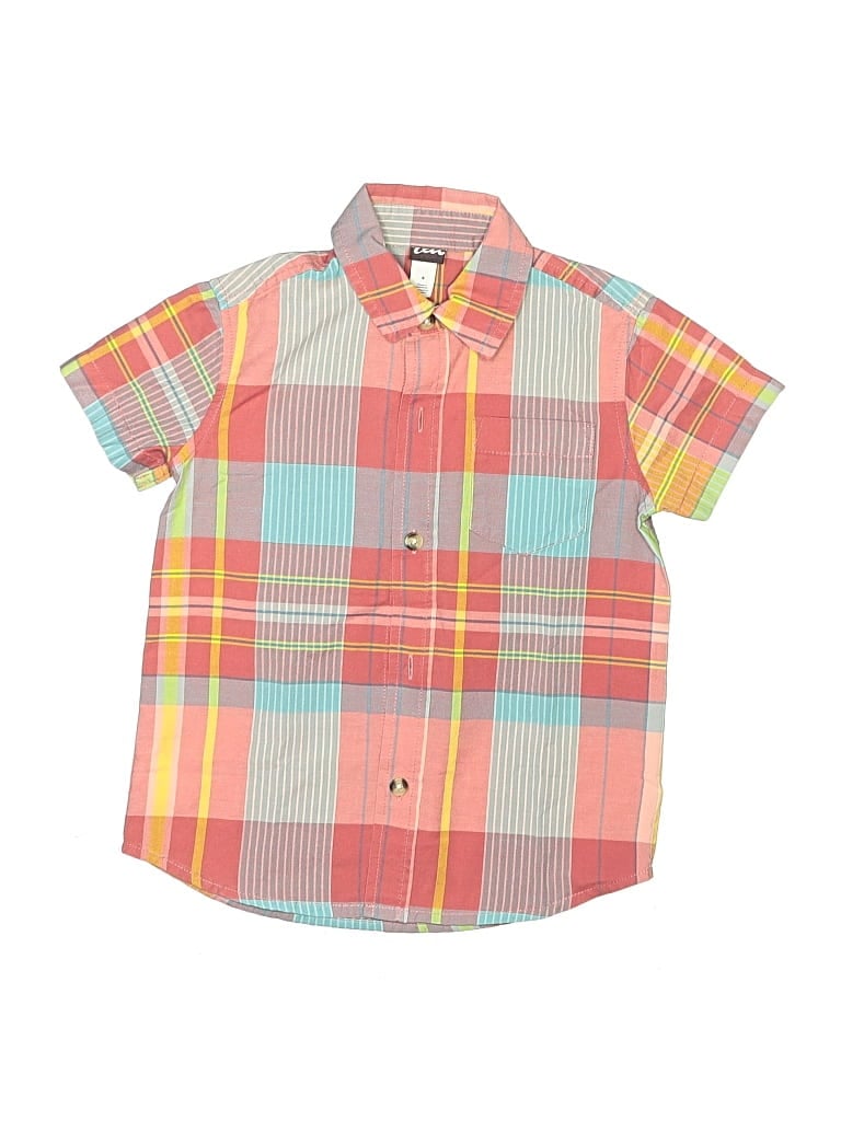 Pre-owned Tea Kids' Short Sleeve Button Down Shirt In Orange