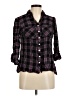 Ruby Rd. Plaid Purple 3/4 Sleeve Button-Down Shirt Size M - photo 1