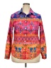 Unbranded Print Orange Long Sleeve Blouse Size XXL - photo 1