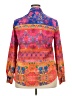 Unbranded Print Orange Long Sleeve Blouse Size XXL - photo 2