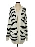 Line & Dot Animal Print Ivory Cardigan Size S - photo 1