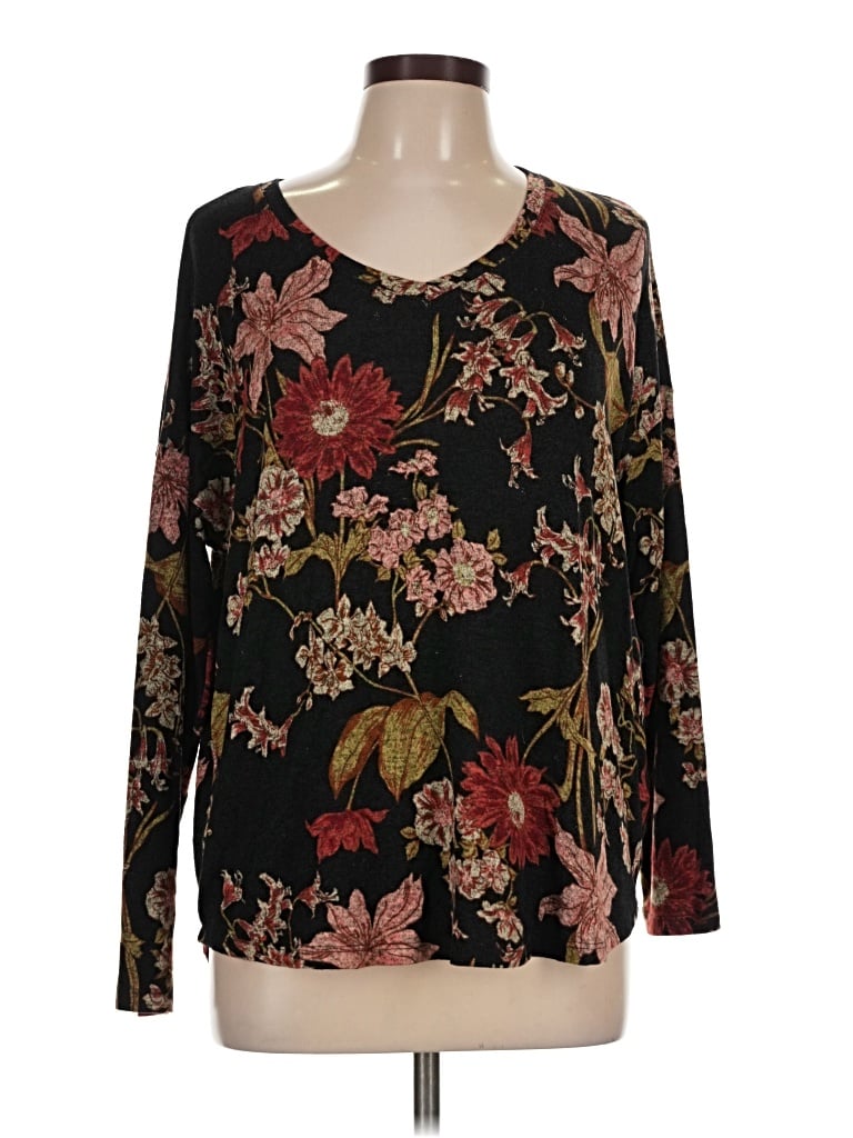 Pre-owned Well Worn Long Sleeve Blouse In Black