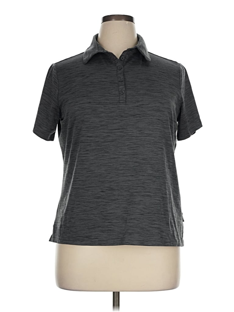 Pre-owned Skechers Short Sleeve Polo Shirt In Gray