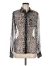 Equipment Animal Print Silver Long Sleeve Blouse Size M - photo 1