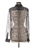 Equipment Animal Print Silver Long Sleeve Blouse Size M - photo 2