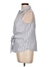 Nine West Stripes Blue Sleeveless Button-Down Shirt Size L - photo 5