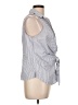Nine West Stripes Blue Sleeveless Button-Down Shirt Size L - photo 4