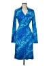 Express 100% Polyester Print Blue Cocktail Dress Size 9 - 10 - photo 1