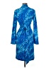 Express 100% Polyester Print Blue Cocktail Dress Size 9 - 10 - photo 2