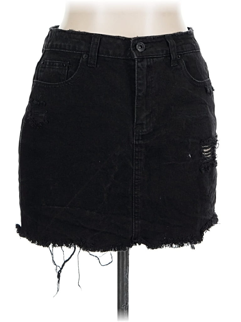 Pre-owned Vanilla Star Denim Skirt In Black