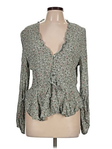 Olivaceous Long Sleeve Blouse (view 1)