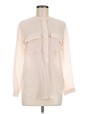 Banana Republic Factory Store Long Sleeve Silk Top (view 1)