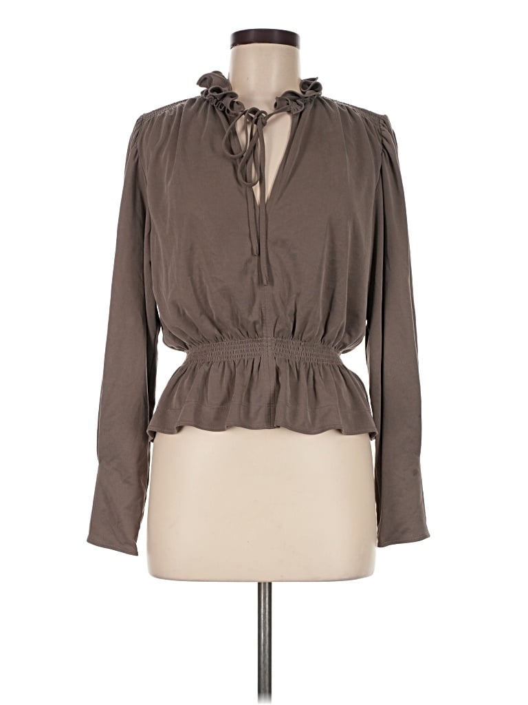 Pre-owned Rebecca Taylor Long Sleeve Blouse In Brown