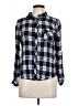 Le Lis 100% Rayon Plaid Blue Long Sleeve Button-Down Shirt Size L - photo 1
