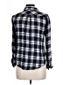 Le Lis 100% Rayon Plaid Blue Long Sleeve Button-Down Shirt Size L - photo 2