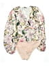 ELOQUII 100% Polyester Floral Ivory Bodysuit Size 20 Plus - photo 1