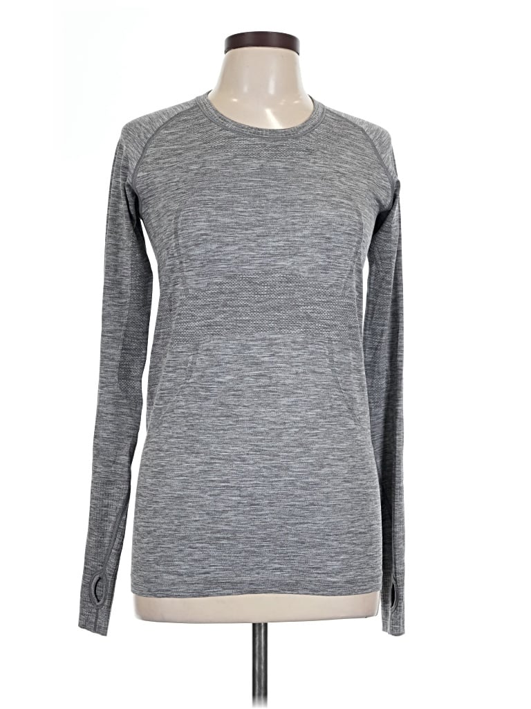 Pre-owned Lululemon Athletica Long Sleeve T-shirt In Gray