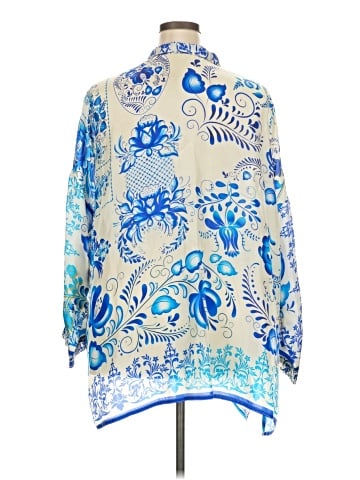 Johnny Was 3/4 Sleeve Silk Top (view 2)