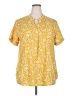 Timeson Yellow Short Sleeve Blouse Size XXL - photo 1