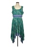 Lux II Paisley Green Casual Dress Size L - photo 1