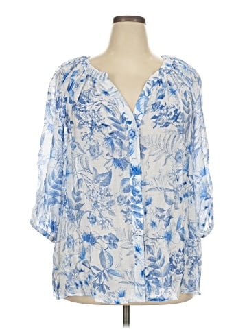 Halogen 3/4 Sleeve Blouse (view 1)