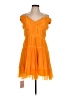 Self-Portrait 100% Polyester Orange Chiffon midi dress Size 10 - photo 1