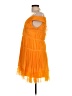 Self-Portrait 100% Polyester Orange Chiffon midi dress Size 10 - photo 5