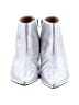 Life Stride 100% Leather Metallic Silver Ankle Boots Size 10 - photo 2