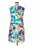 Worthington 100% Polyester Tropical Blue Casual Dress Size 14 - photo 2