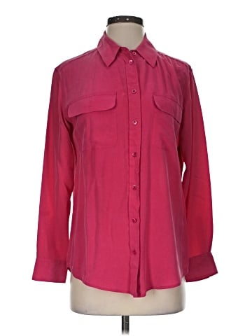 Equipment Long Sleeve Silk Top (view 1)