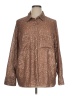 Anthropologie 100% Polyester Metallic Brown Long Sleeve Blouse Size XL - photo 1