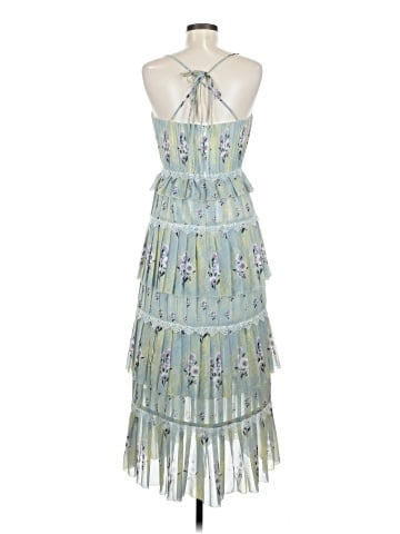 Self-Portrait Chiffon Tiered Floral Lace Dress (view 2)